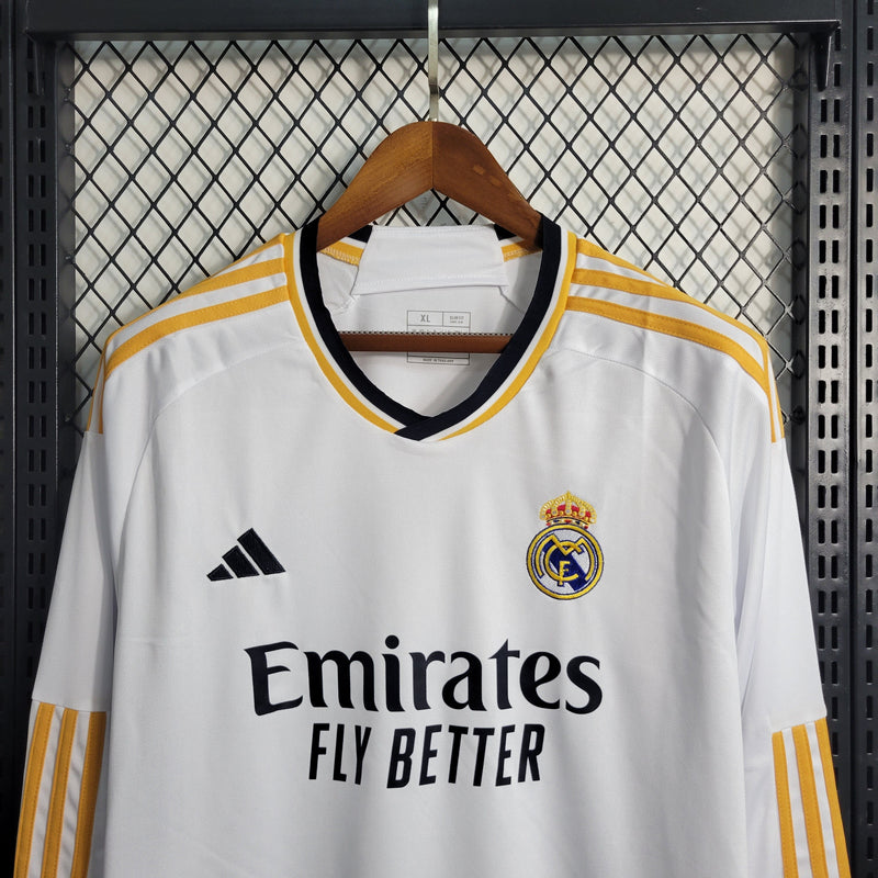 Camisa Real Madrid Home Manga comprida 23/24 - Adidas Torcedor Masculina - Torcedor - My Store