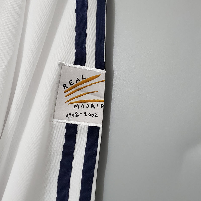 Camisa Real Madrid Titular 2002 - Versão Retro Manga Comprida - My Store