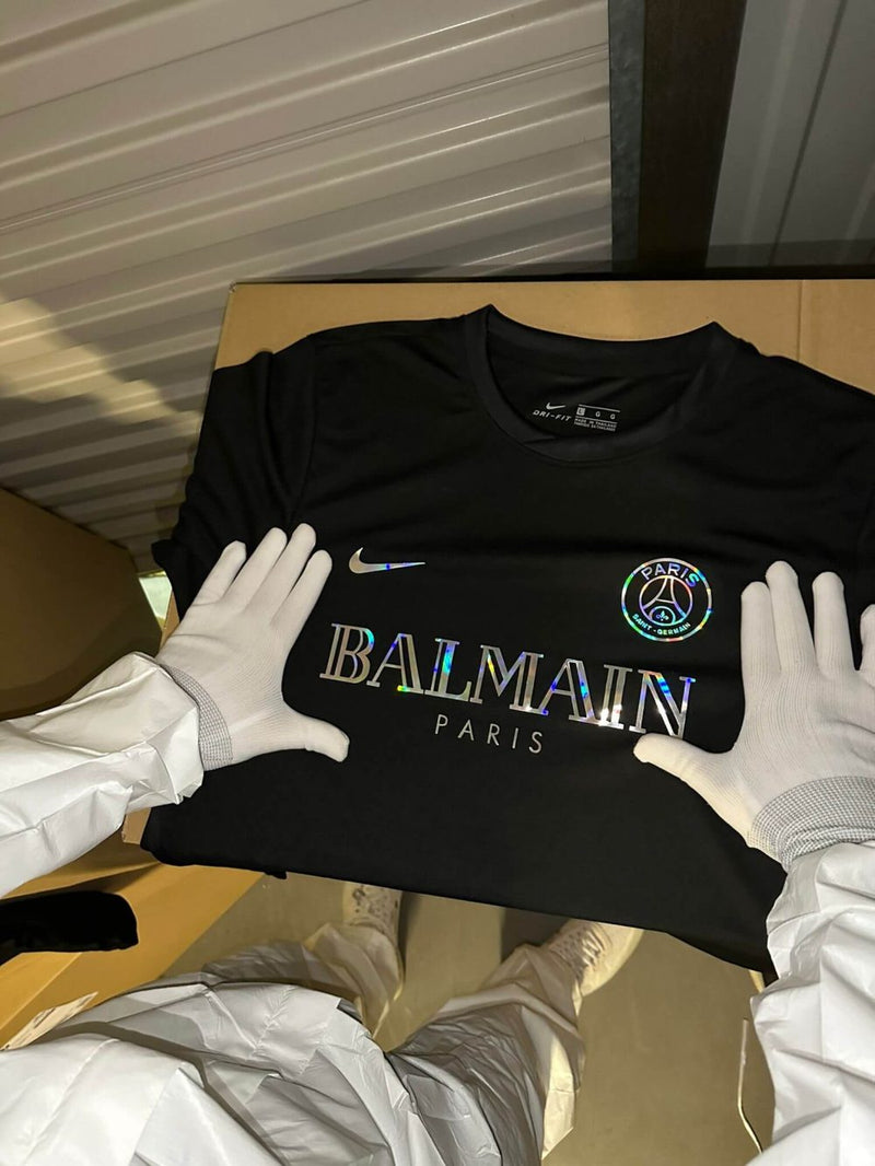 Camisa PSG Edição Especial balmain Preta 23/24 - Nike Torcedor Masculina - lançamento