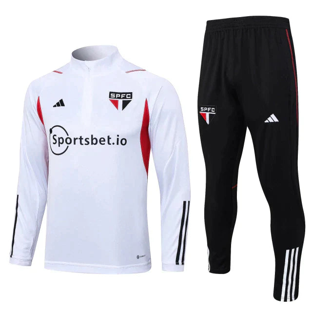 Conjunto de Treino São Paulo 2023 Branco/Preto - My Store