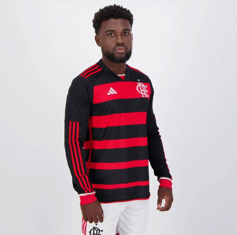 Camisa Flamengo Home manga longa 24/25 Adidas - Versão torcedor lançamento