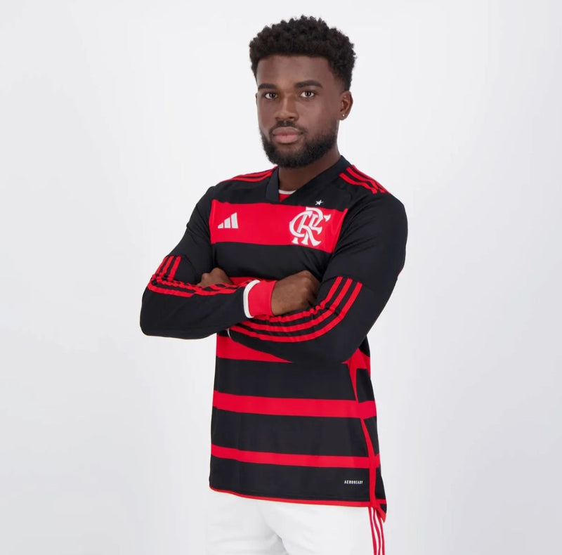 Camisa Flamengo Home manga longa 24/25 Adidas - Versão torcedor lançamento